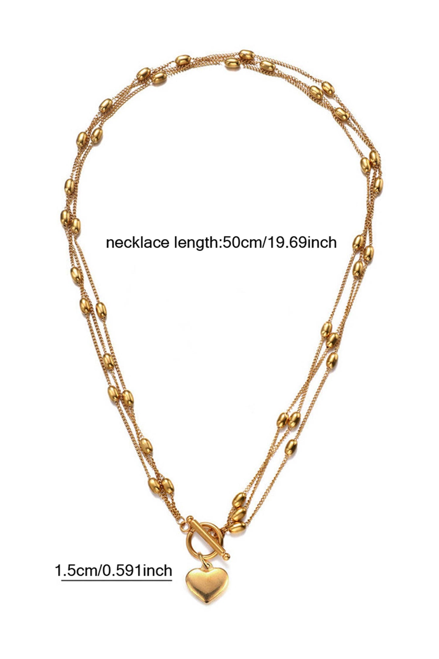 Heart Layered Necklace: Gold