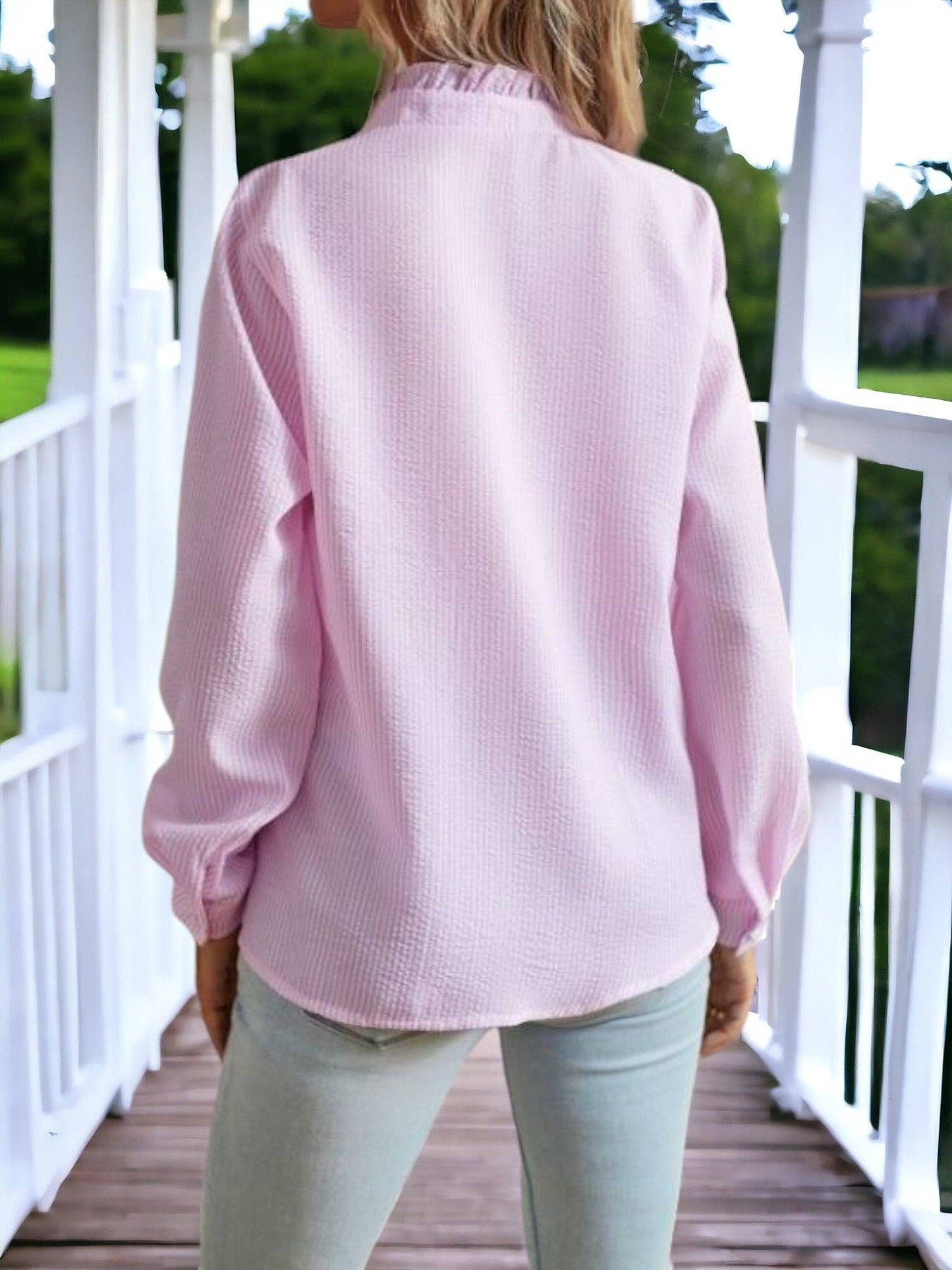 Blue Ruffle Top