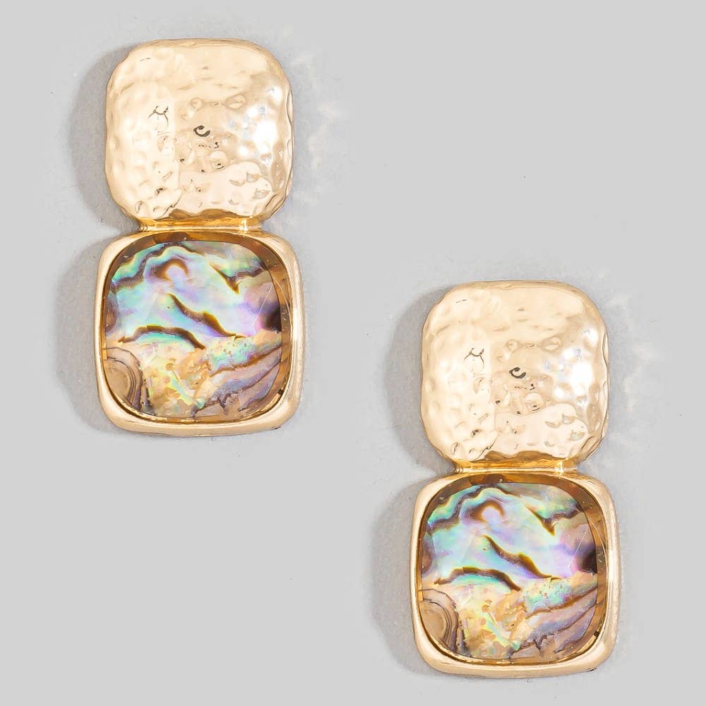 Faceted Stone Drop Earrings- Multi color